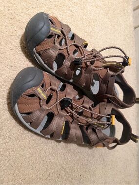 Keen Brown and Yellow women’s Closed-Toe Sandals